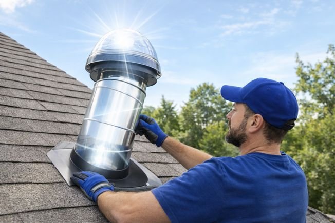 service-1 Daylight improvement through roof skylight installation